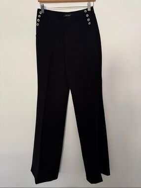 WHBM Black Women's Tailored Sailor-Button Pants